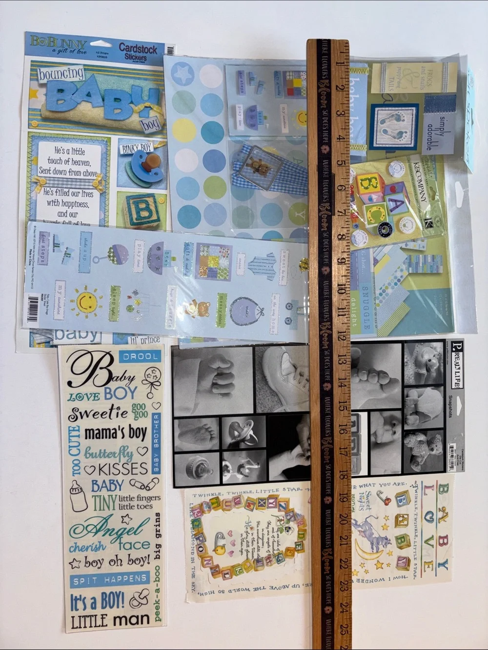 Baby Boy Scrapbook Stickers Baby Boy Scrapbook Embellishment Kit Junk Journal